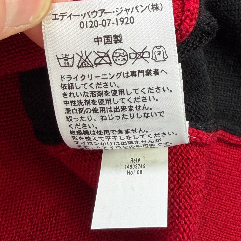 Eddie Bauer Sport Mens Medium Red Black 100% Merino Wool Snowflake Sweater - Picture 9 of 14